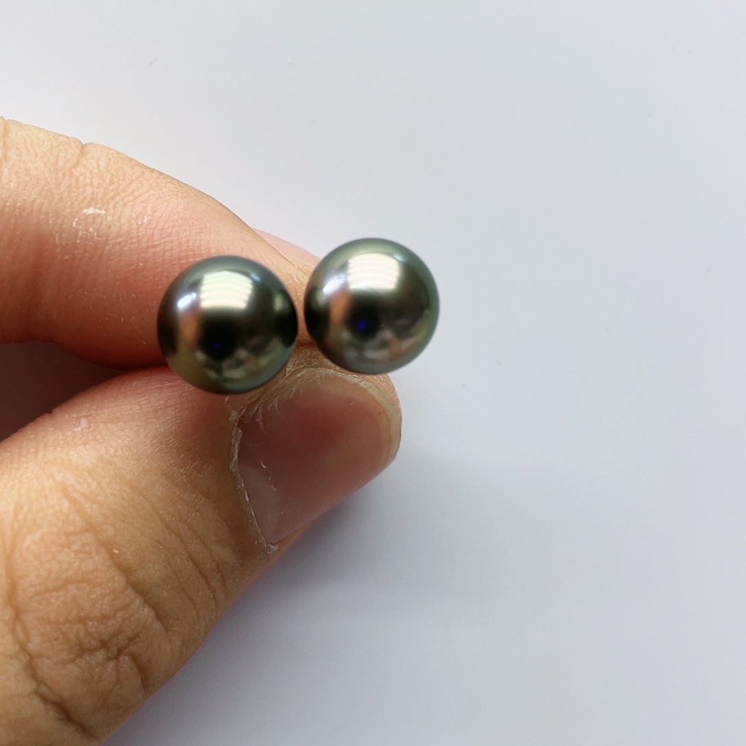 银S925镶嵌海水珍珠耳饰