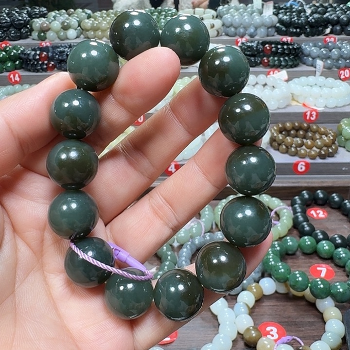 未镶嵌手链和田玉新疆且末蓝卡16