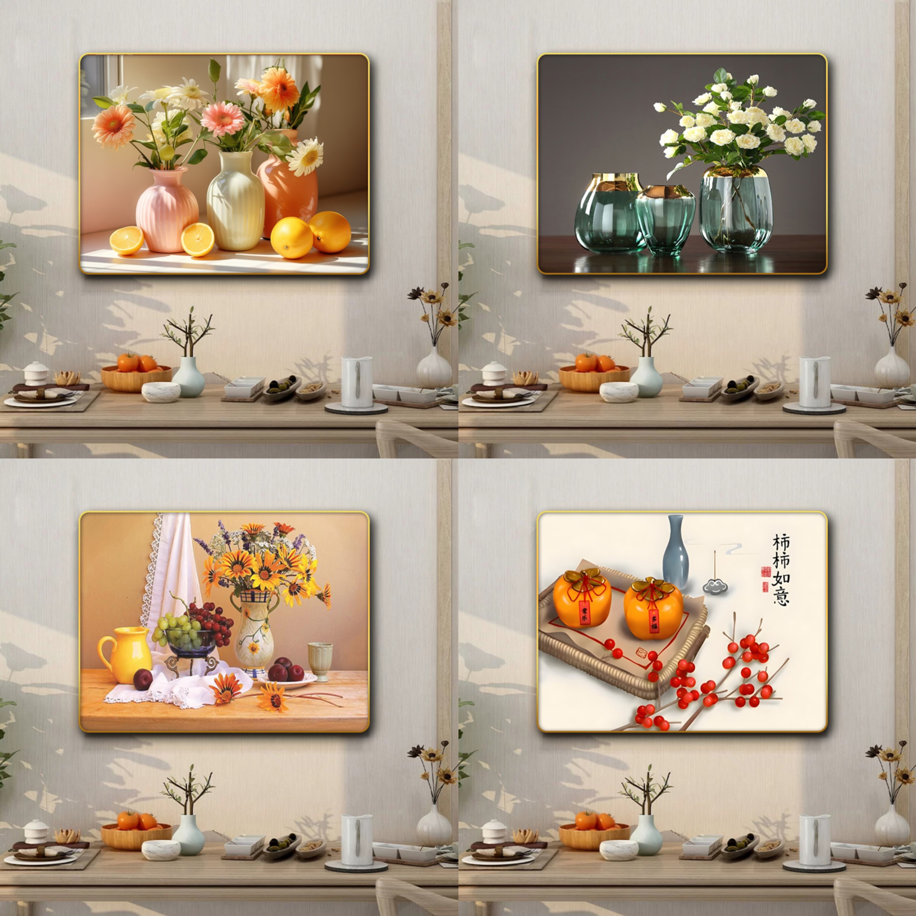 餐厅墙壁挂画新款餐厅挂画餐厅背景墙挂画家庭餐厅挂画合集-20