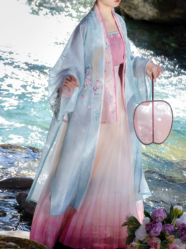 【香未眠】宋制汉服女天丝长衫褙子对襟短衫百迭裙吊带日常春夏套装