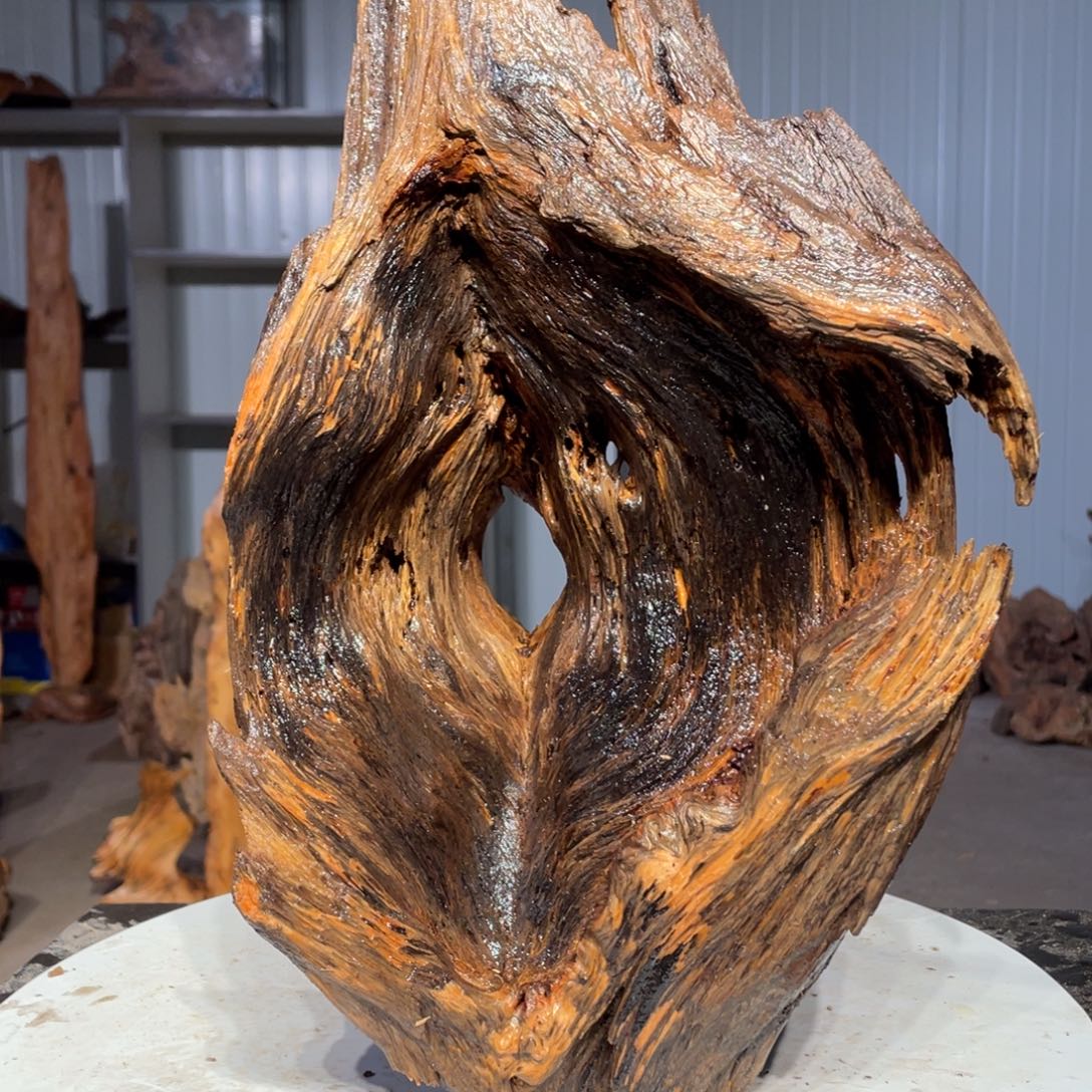 老***张木猛子琥珀木摆件23