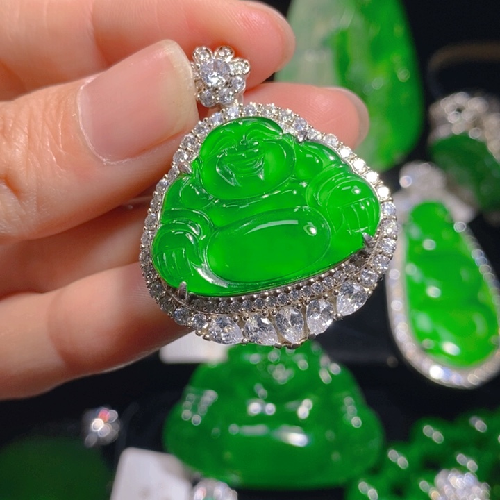 翡翠颈饰银S925镶嵌1111111