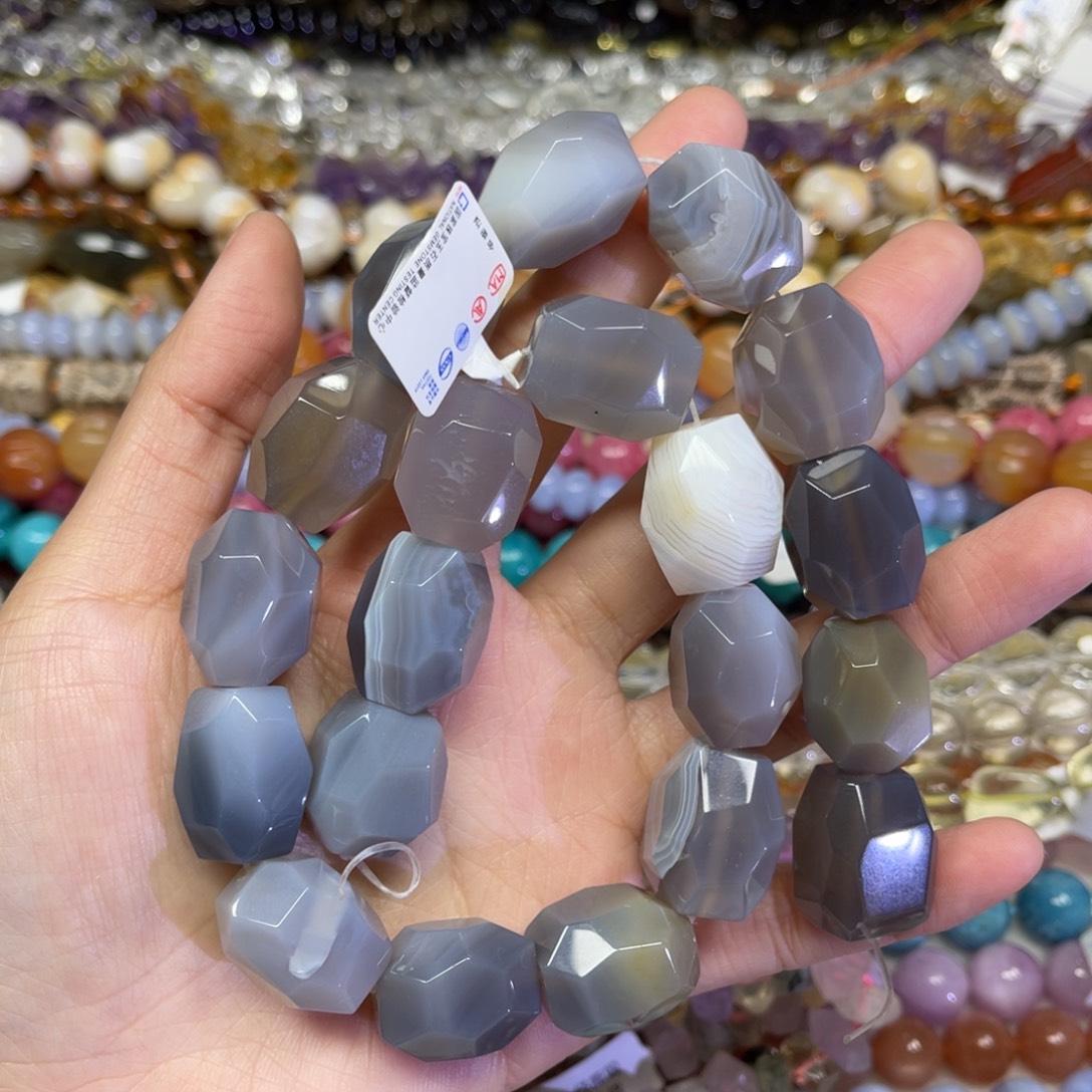 玛瑙/玉髓散珠天然波斯湾卡16➕长条38厘米