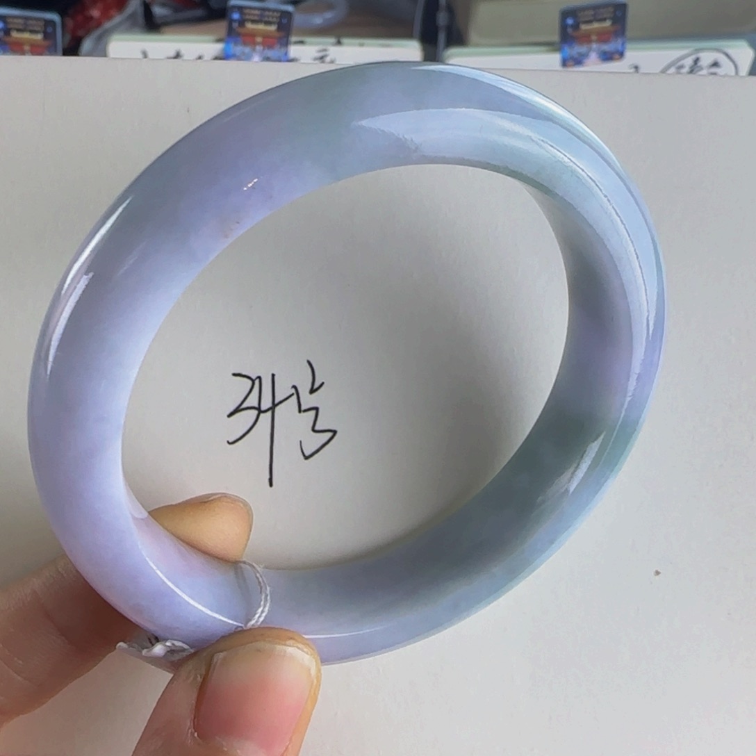 翡翠手镯未镶嵌老坑58圈油画