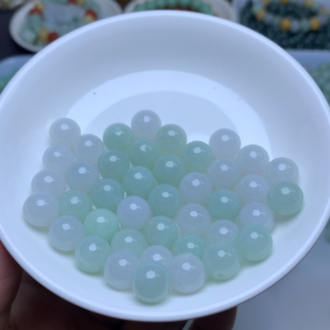 【闪购商品】未镶嵌翡翠手链卡10冰绿白3个