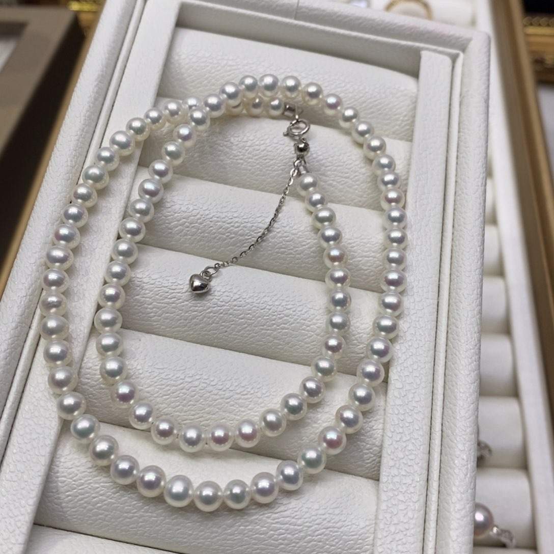 淡水珍珠颈饰银S925镶嵌4.5-5福利炸