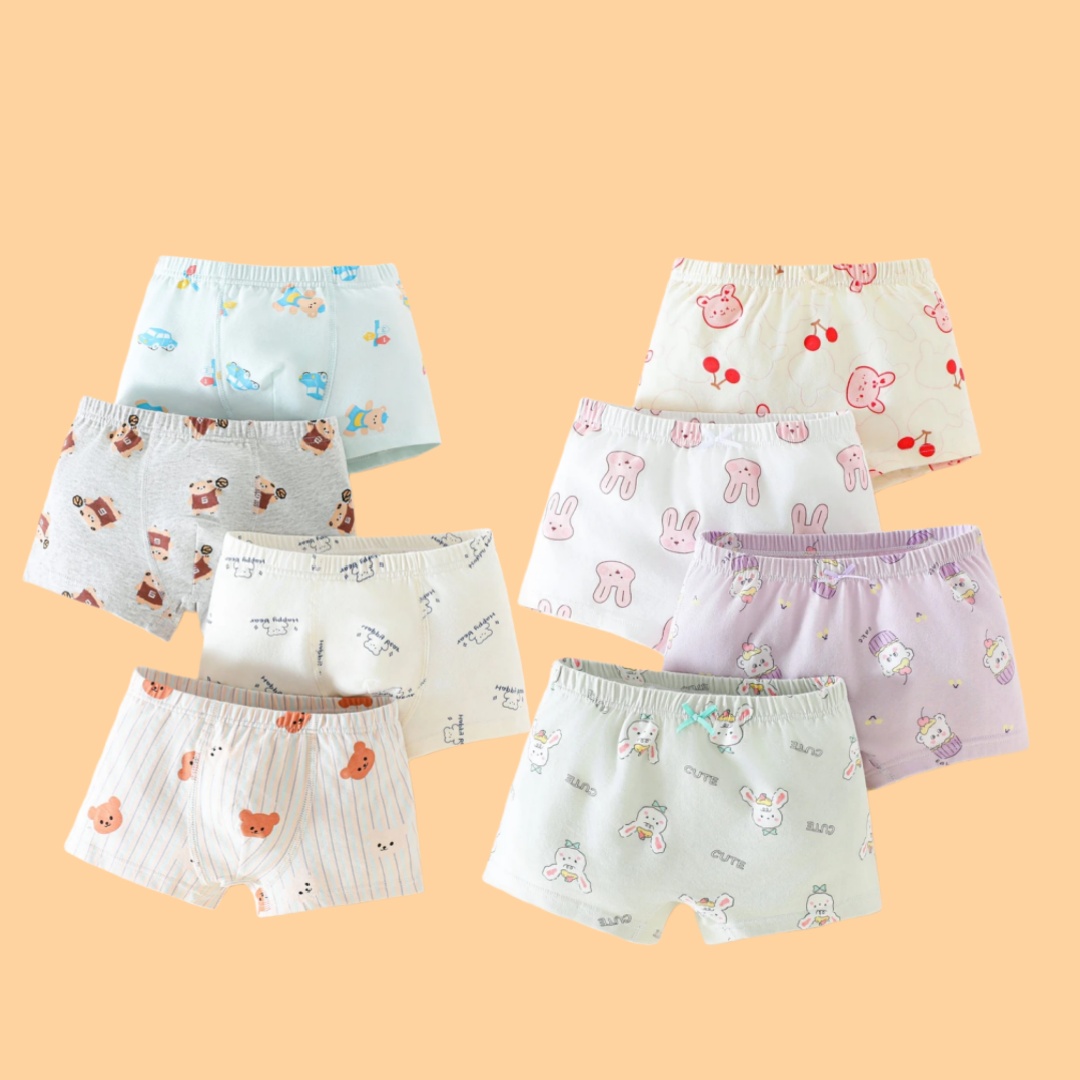 【买一套送一套】7A抗菌纯棉印花宝宝纯棉睡裤儿童四角平角透气内裤