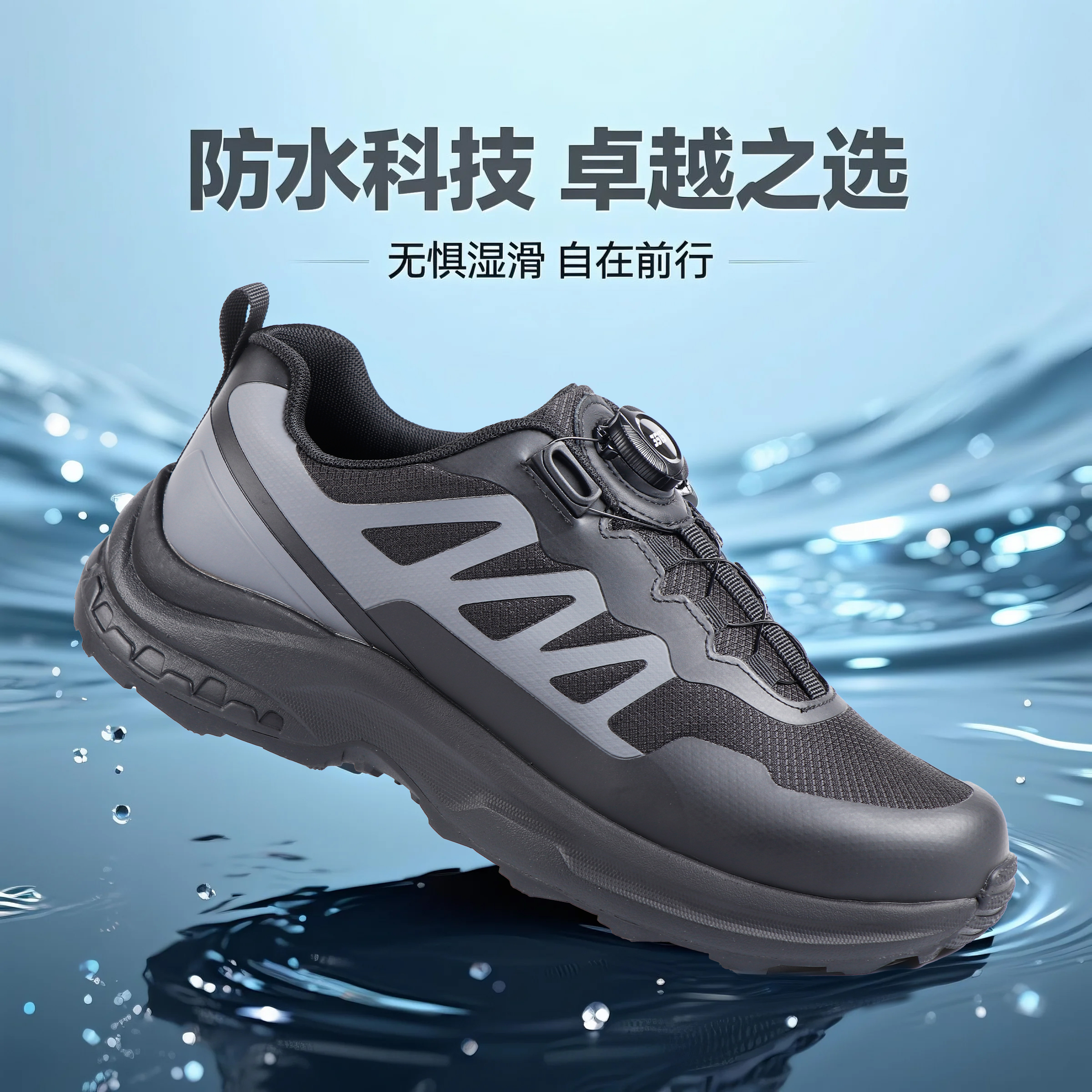 3515防泼溅透气轻便软弹钓鱼自动扣减震防滑耐磨户外男鞋