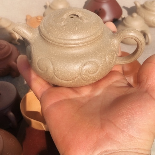 茶***精紫砂茶壶青灰段泥仿古如意180豪升左右