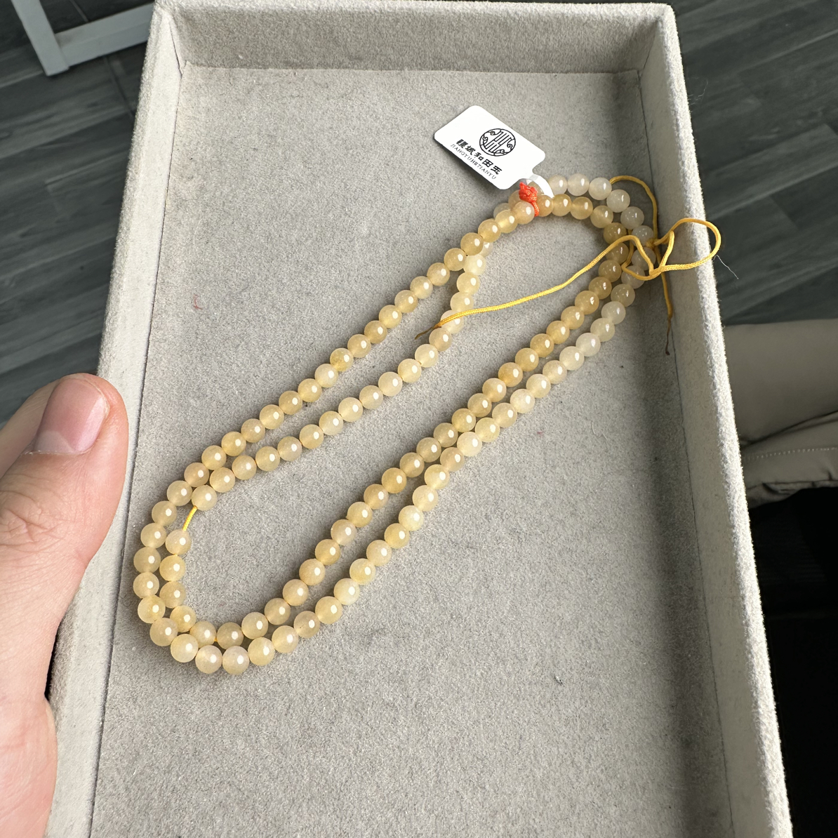 糖白卡5长串 和田玉