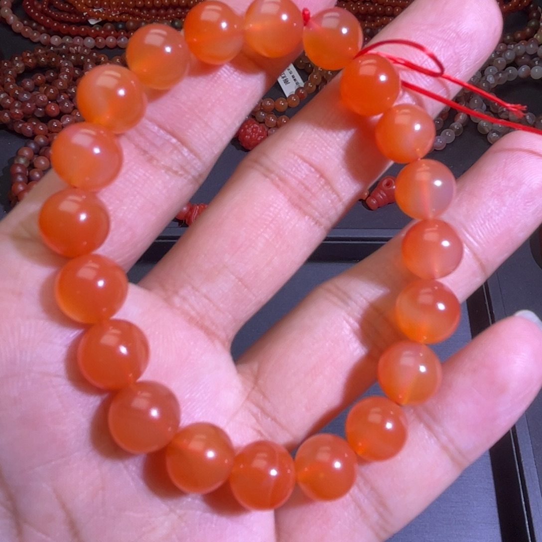 手链未镶嵌南红玛瑙9.5橙粉