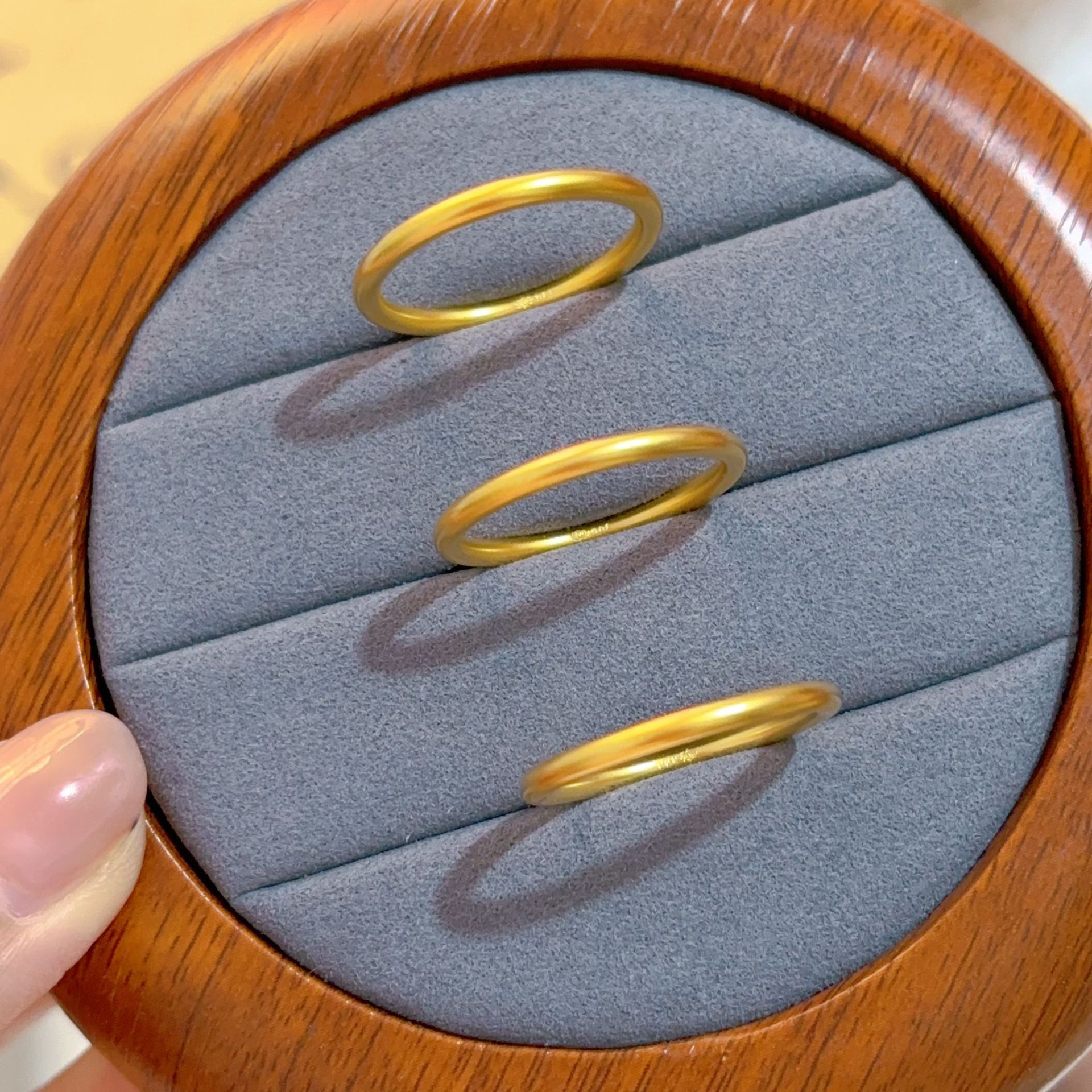 铜合金戒指 【精工版】2mm古法莲花传承戒指女款实心