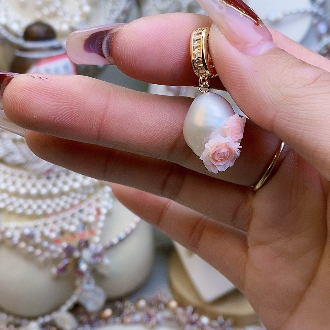 淡水珍珠颈饰银S925镶嵌