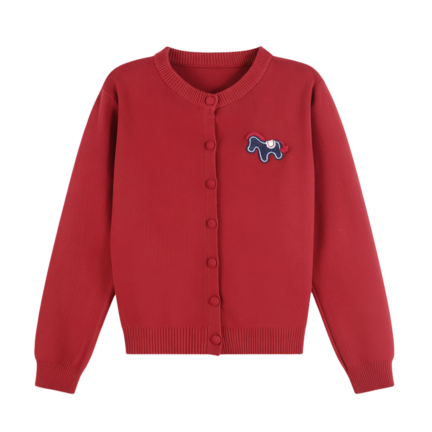 2025新款韩系减龄风卡通刺绣圆领单排扣针织开衫外套HBZXW918739