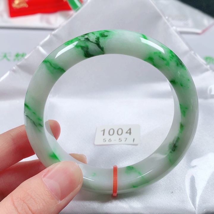 未镶嵌手镯翡翠缅甸天然A货翡翠手镯1004圈口56.8