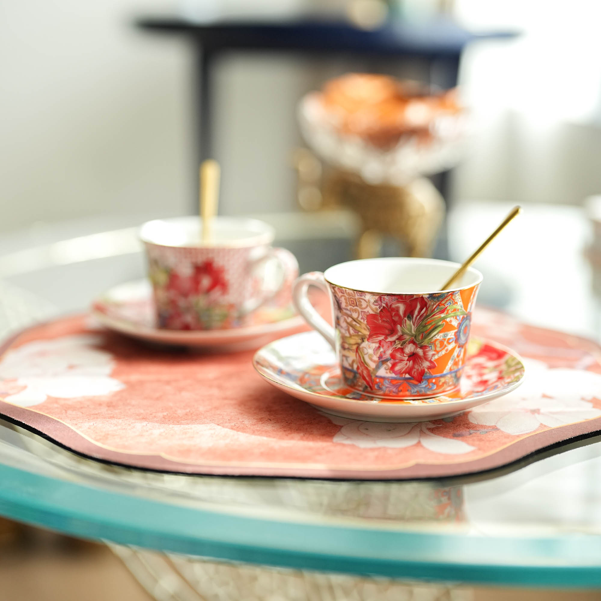 【奇居巍】繁花似锦系列低骨瓷咖啡杯碟二杯二碟#BD135-GA545