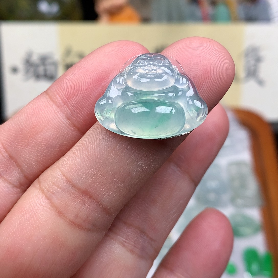 翡翠裸石缅甸天然A货翡翠冰种佛公