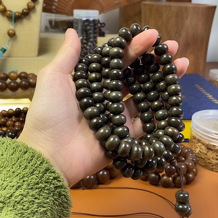 用***1檀香木老山檀香阴沉9-12算盘珠108颗