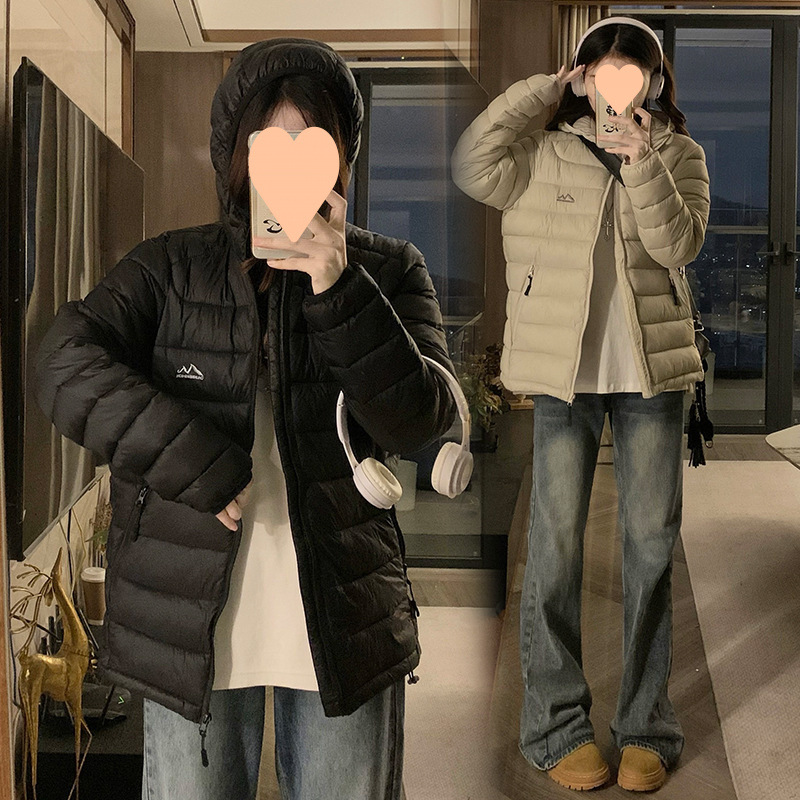 新款韩板修身排骨学院羽绒棉服服女冬季轻薄情侣棉衣保暖连帽外套