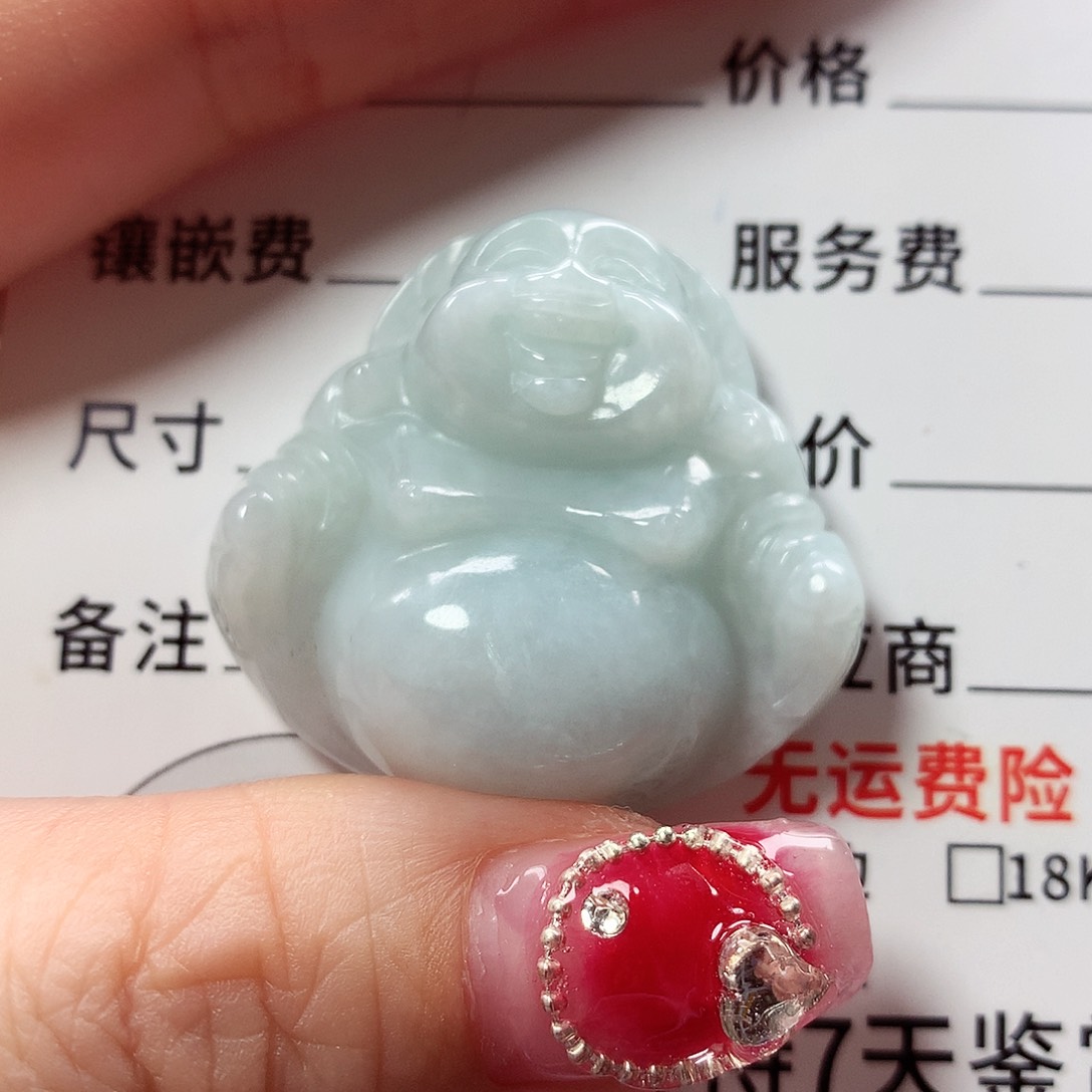 翡翠颈饰未镶嵌浅*悦佛公