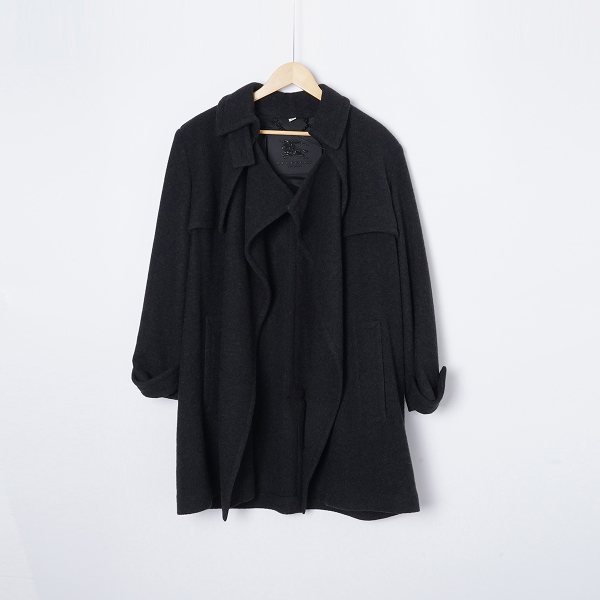 99新 BURBERRY/博柏利 山羊绒/TH1154/秋冬大衣/uk12码女装