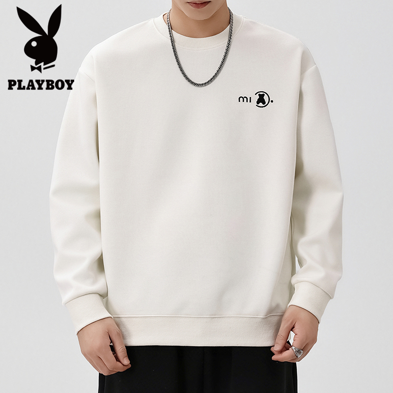 PLAYBOY/花花公子2025男生秋季卫衣无帽长袖宽松潮流百搭男士上衣