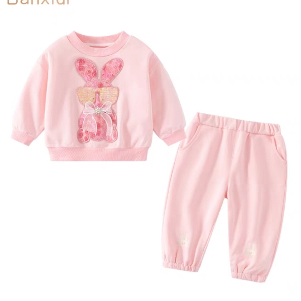 7097女童运动春秋季新款洋气时髦童装儿童卫衣两件套装