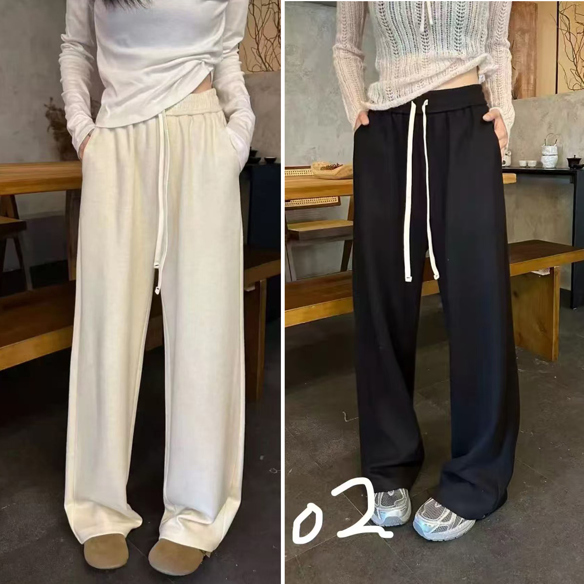 【9002】25新款 冬季加绒糯米裤 高腰 高弹 休闲 百搭 垂感 