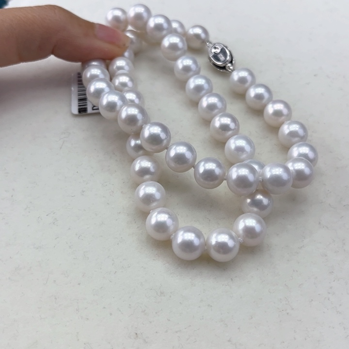 淡水珍珠颈饰银S925镶嵌9-10极光高品