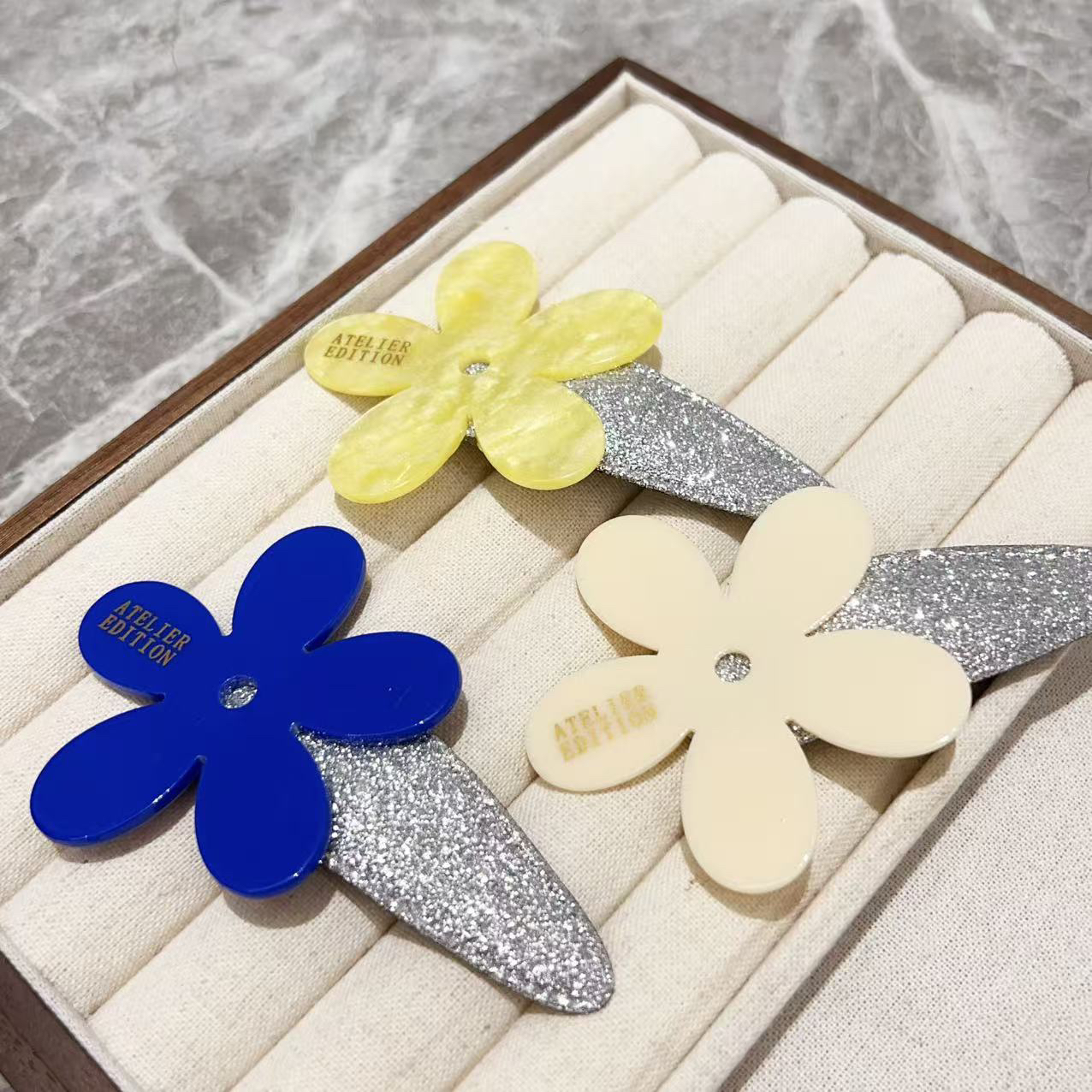 韩系花朵闪闪BB侧边发夹J1846