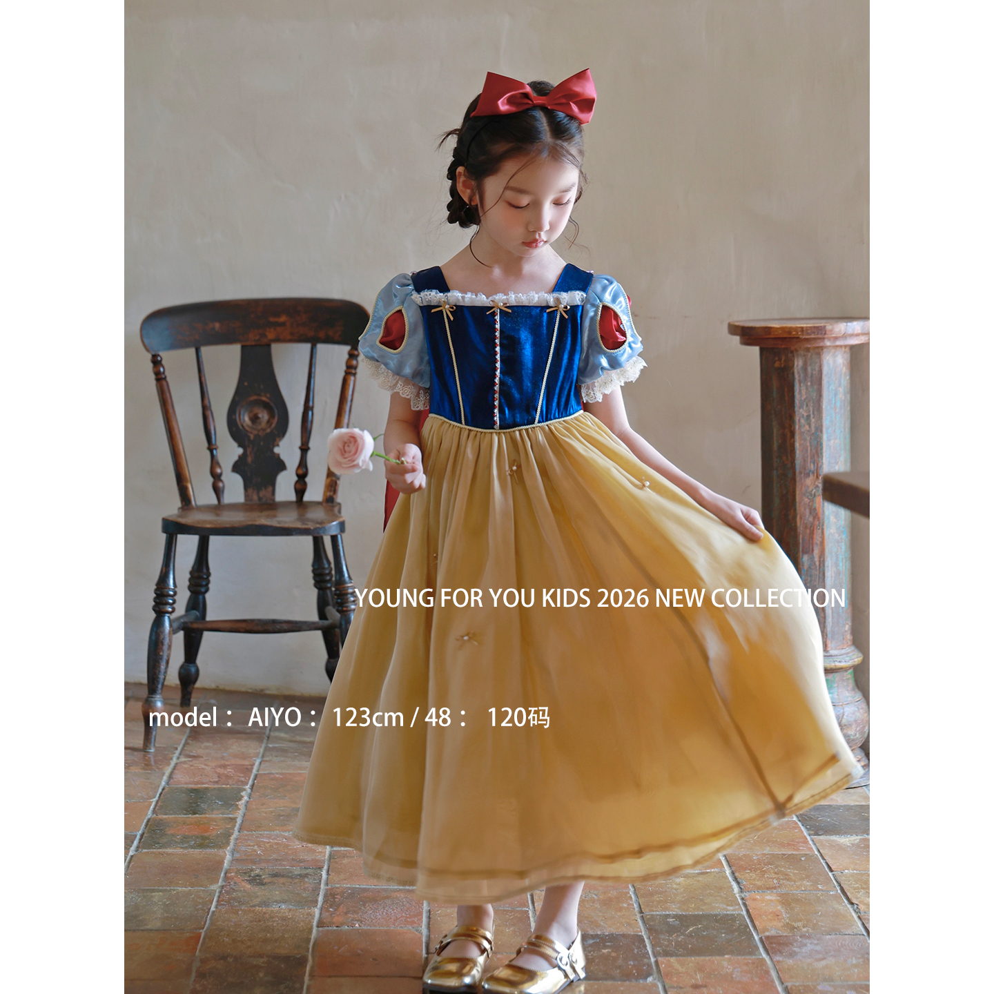 YFY夏季女童白雪公主连衣裙生日礼服六一节童话裙子演出宫廷复古