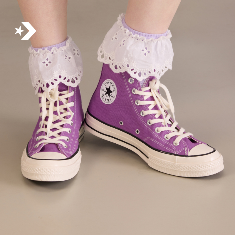 【葡萄紫】匡威1970S男女运动高帮休闲板鞋紫色CONVERSE A13330C