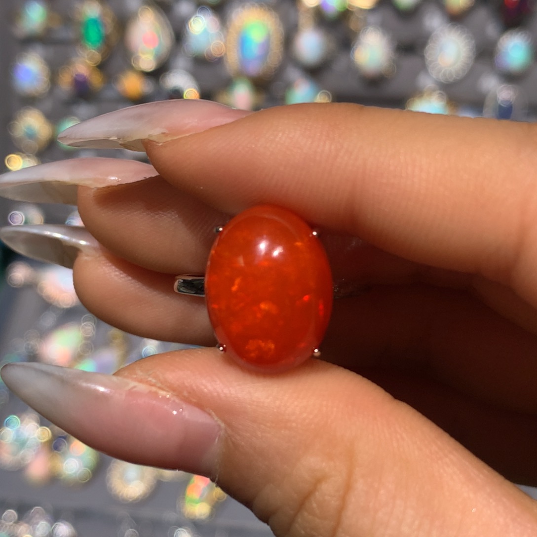 欧泊戒指h银S925镶嵌福利