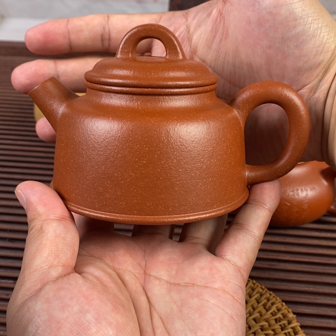 茶壶紫砂全手工黄龙山原矿降坡泥220cc鱼罩壶