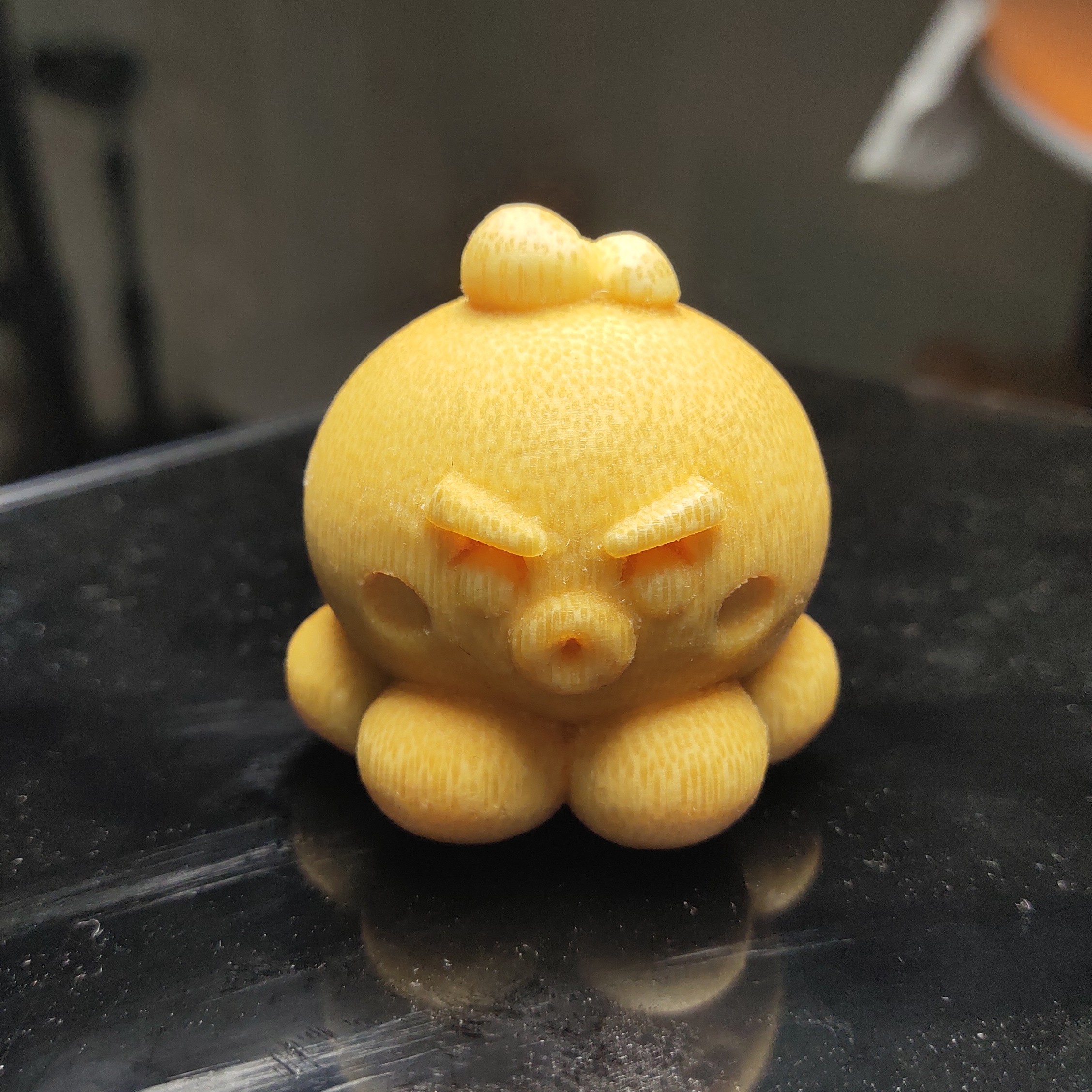 实心竹雕刻章鱼送油