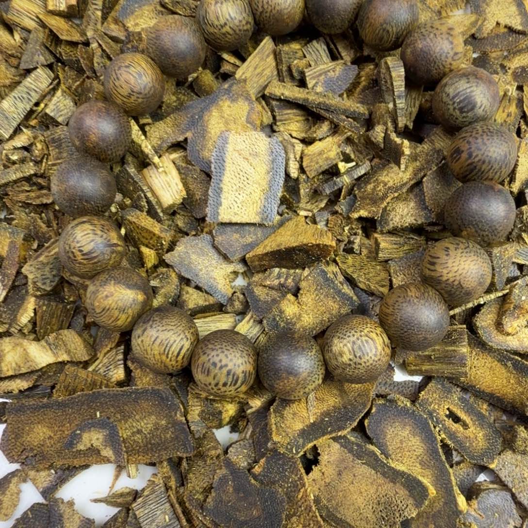 沉香沉香碎屑1.0乌身圆珠单圈10