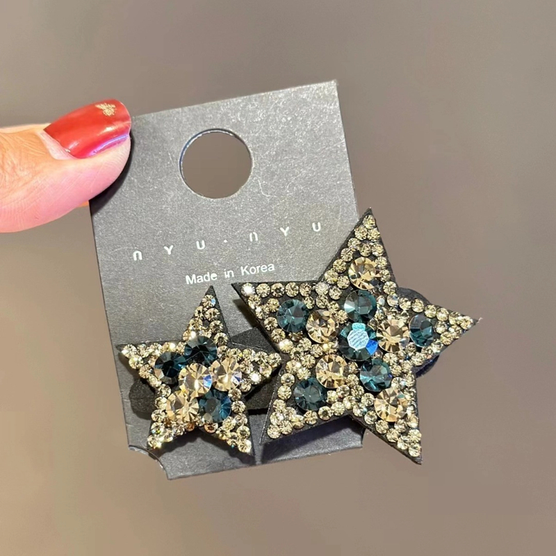 韩国s华钻轻奢碎发夹bb夹五角星百搭刘海夹发卡发饰头饰彩色满钻