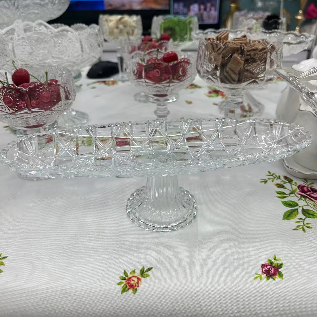 【简爱好物】复古透明家用法式法式甜品盘