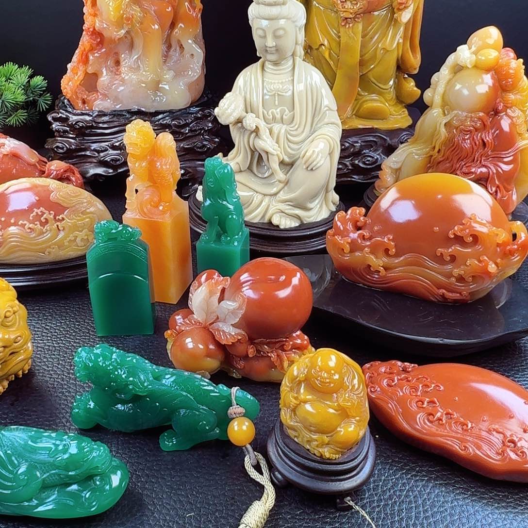 橘***人寿山石印石寿山石芙蓉晶