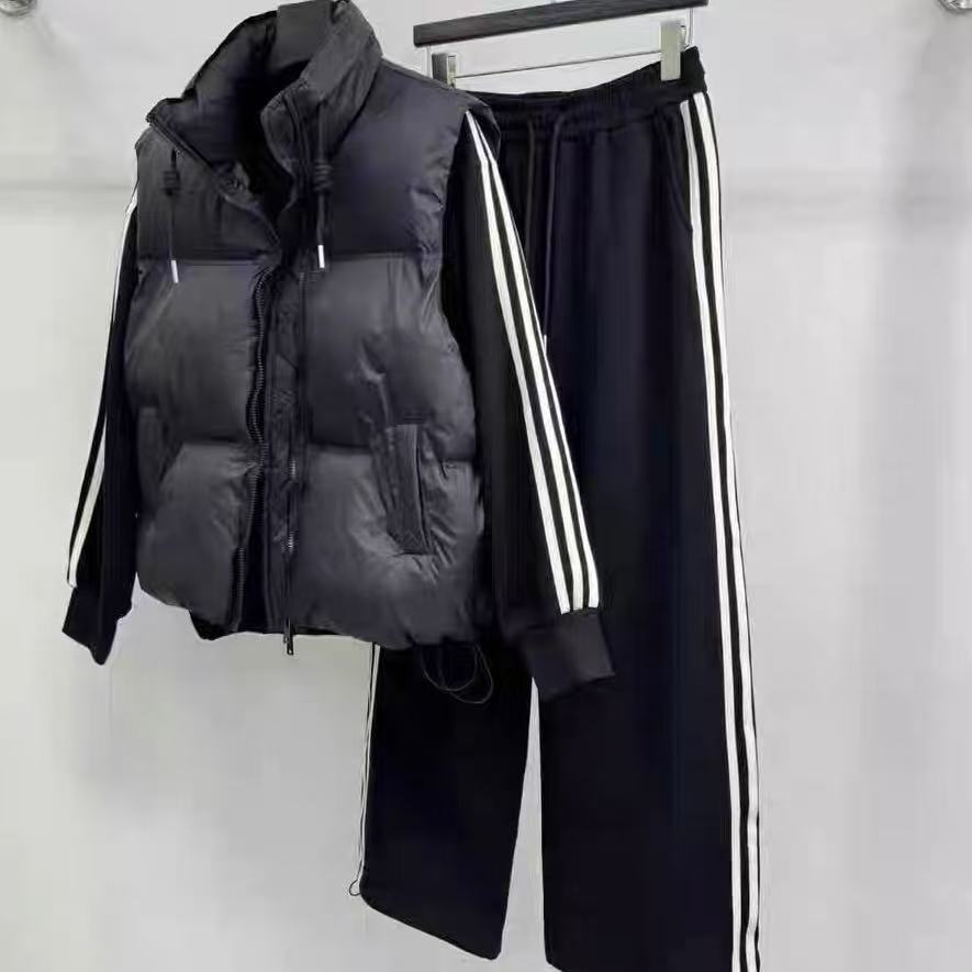 1208/A57/1316  冬日三件套~加绒圆领卫衣休闲卫裤+马甲