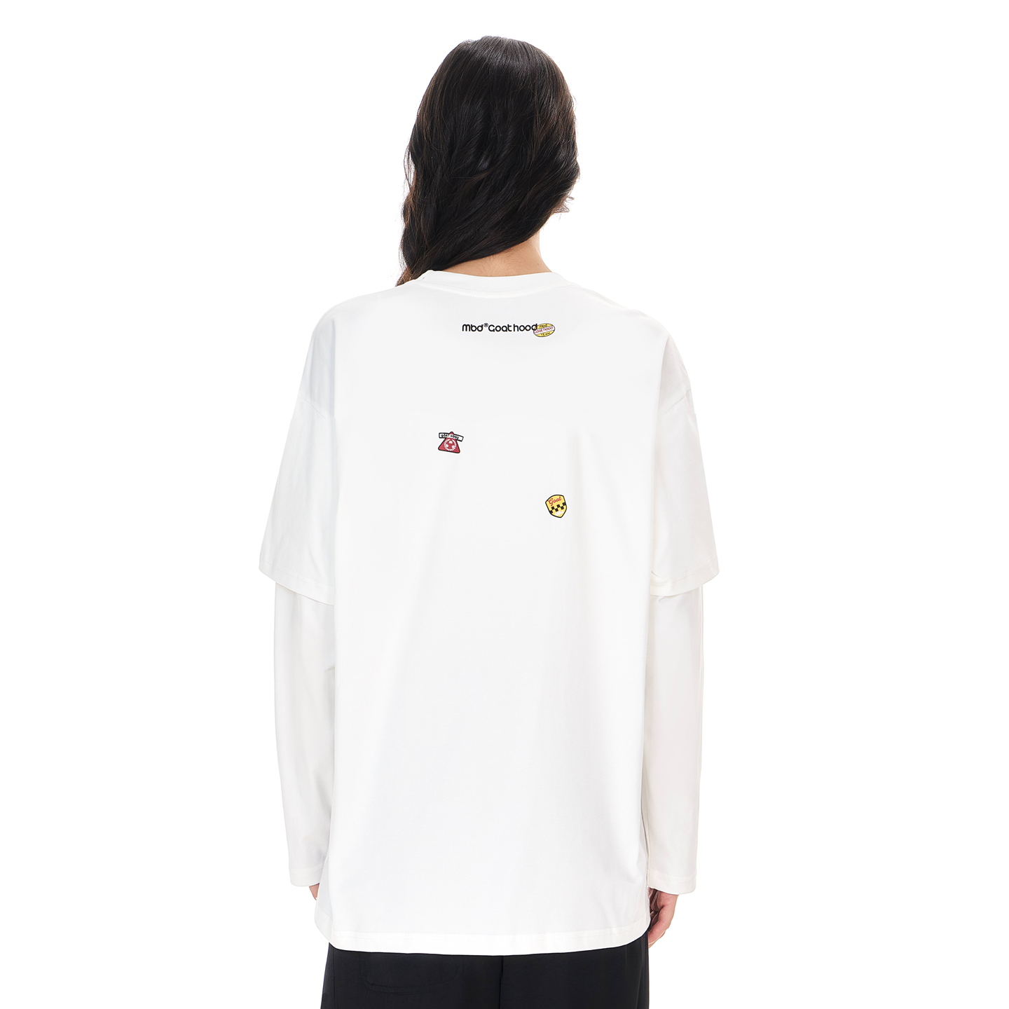 小恶魔秋季薄款速干长袖T恤男女情侣美式运动假两件潮流内搭