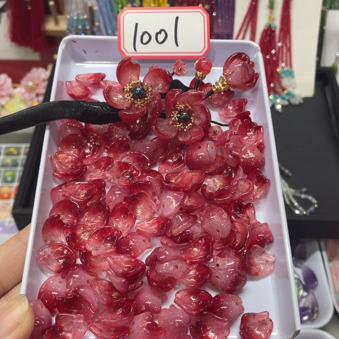 琉璃1001雪腊梅樱红金沙100片