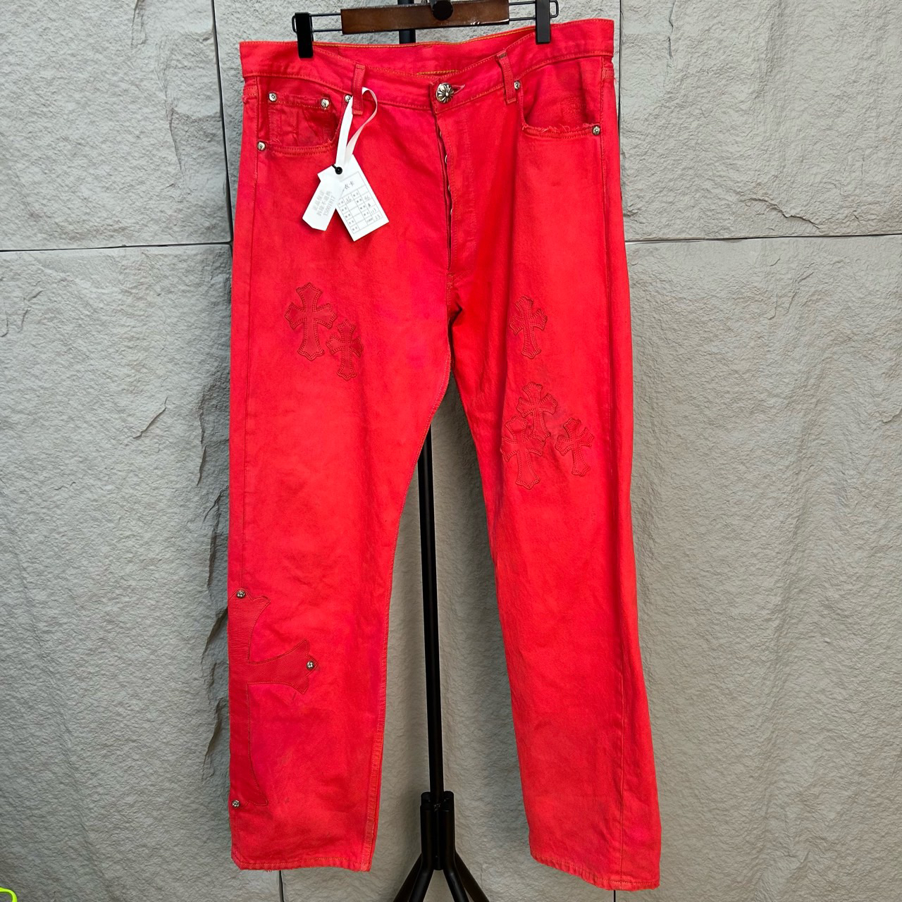 99新 YSL/圣罗兰 Chrome Hearts巴黎限定牛仔裤 36码 ys001817