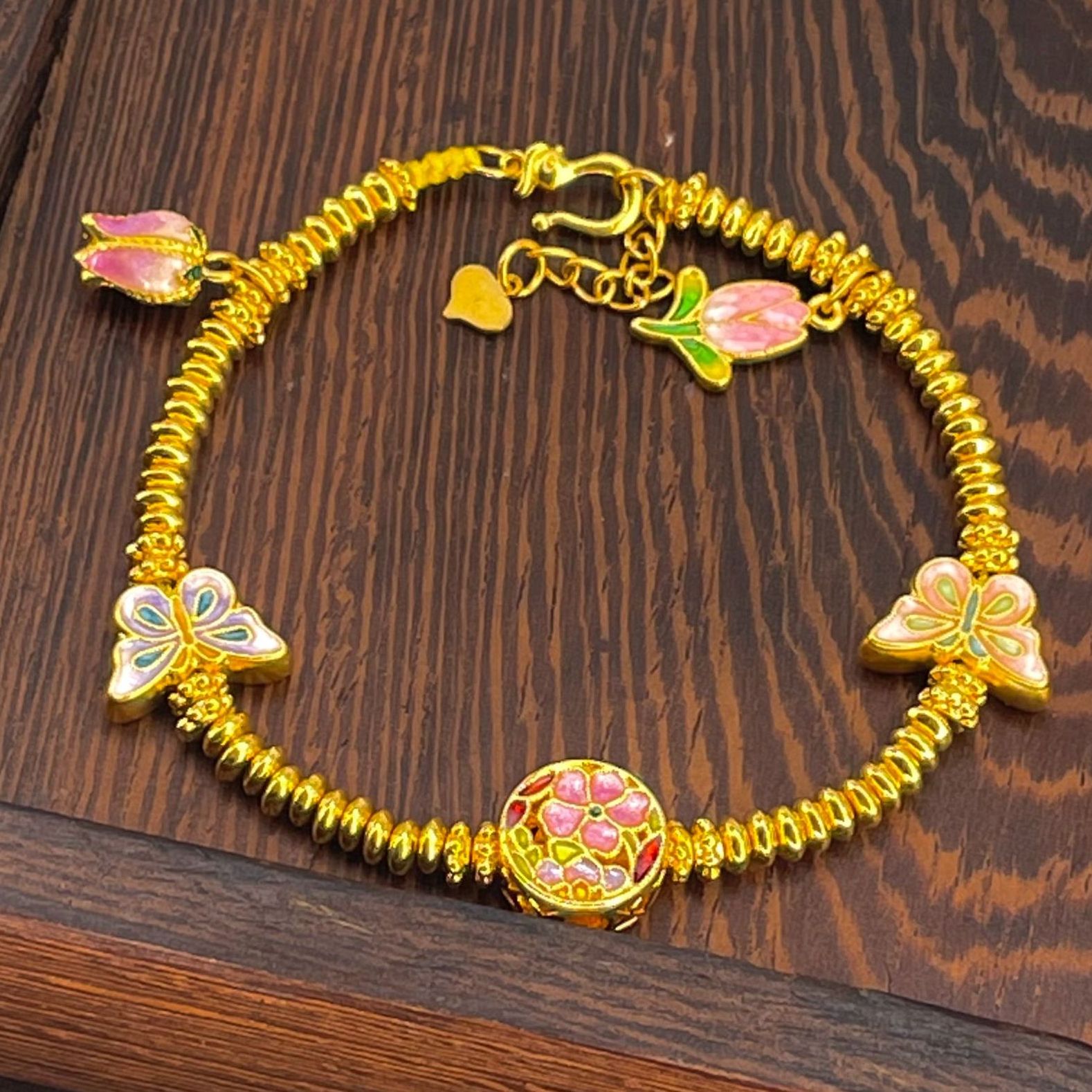 足金999  国风花神蝴蝶珠光宝气送礼手链 【娇娇专享】HJS1430