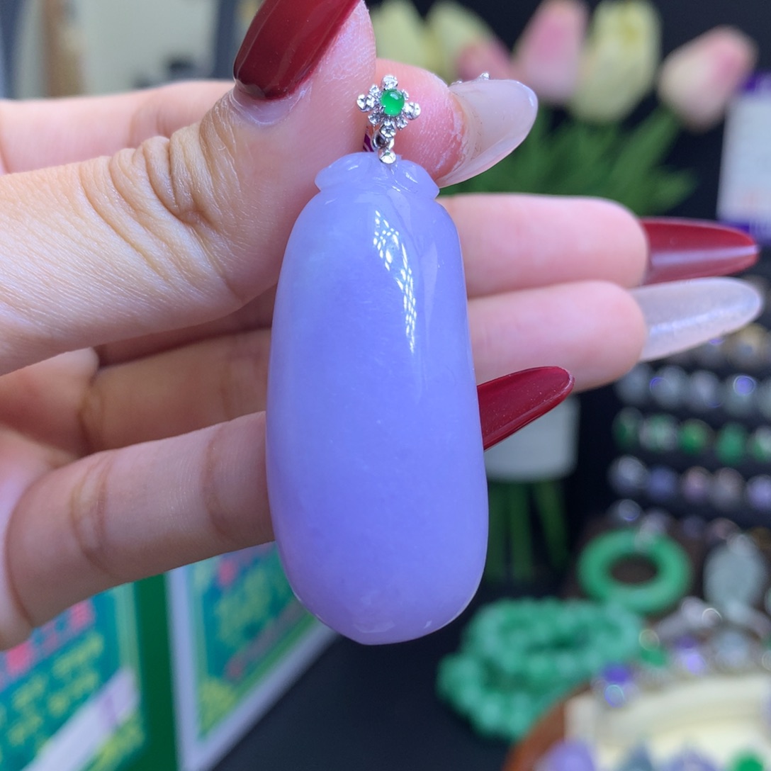 翡翠颈饰18K金镶嵌天然