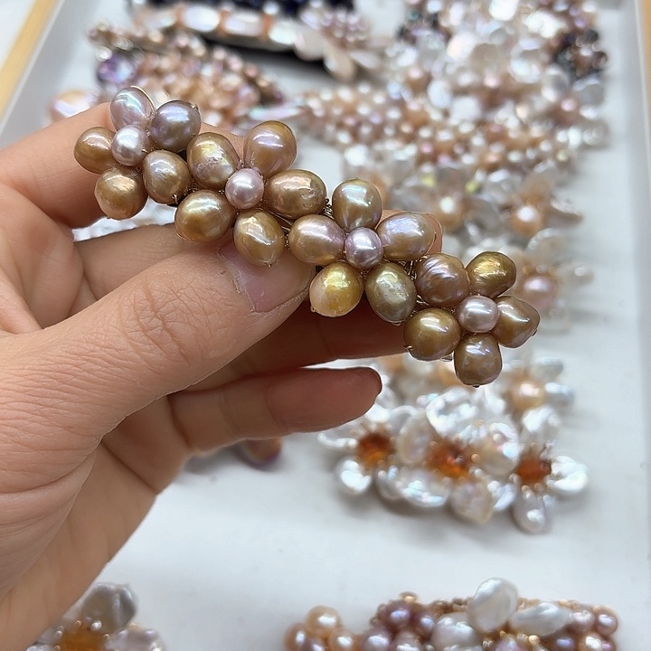 淡水珍珠发饰银S925镶嵌