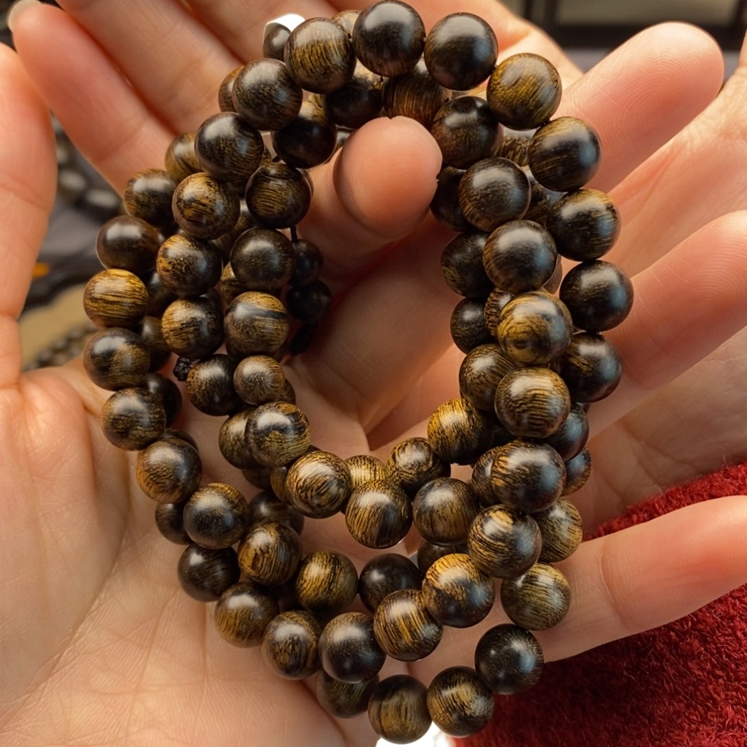 沉香手串圈*越南芽庄白棋瘤疤0.8
