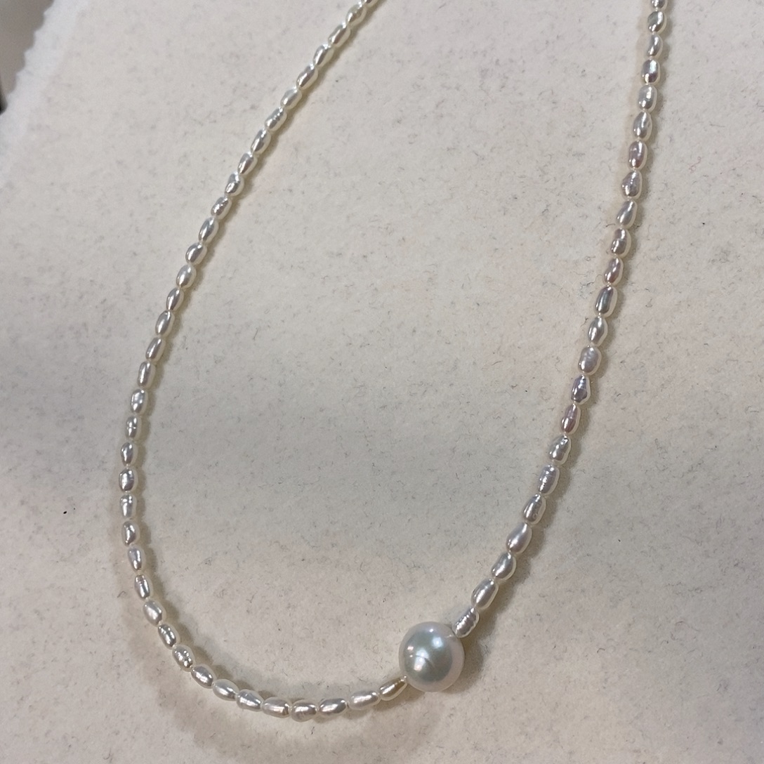 钛钢淡水珍珠颈饰