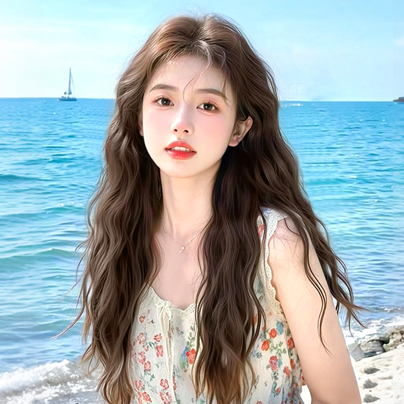 【慵懒水仙】免戴发网的假发长款韩式慵懒氛围感水波纹蔷薇卷假发片