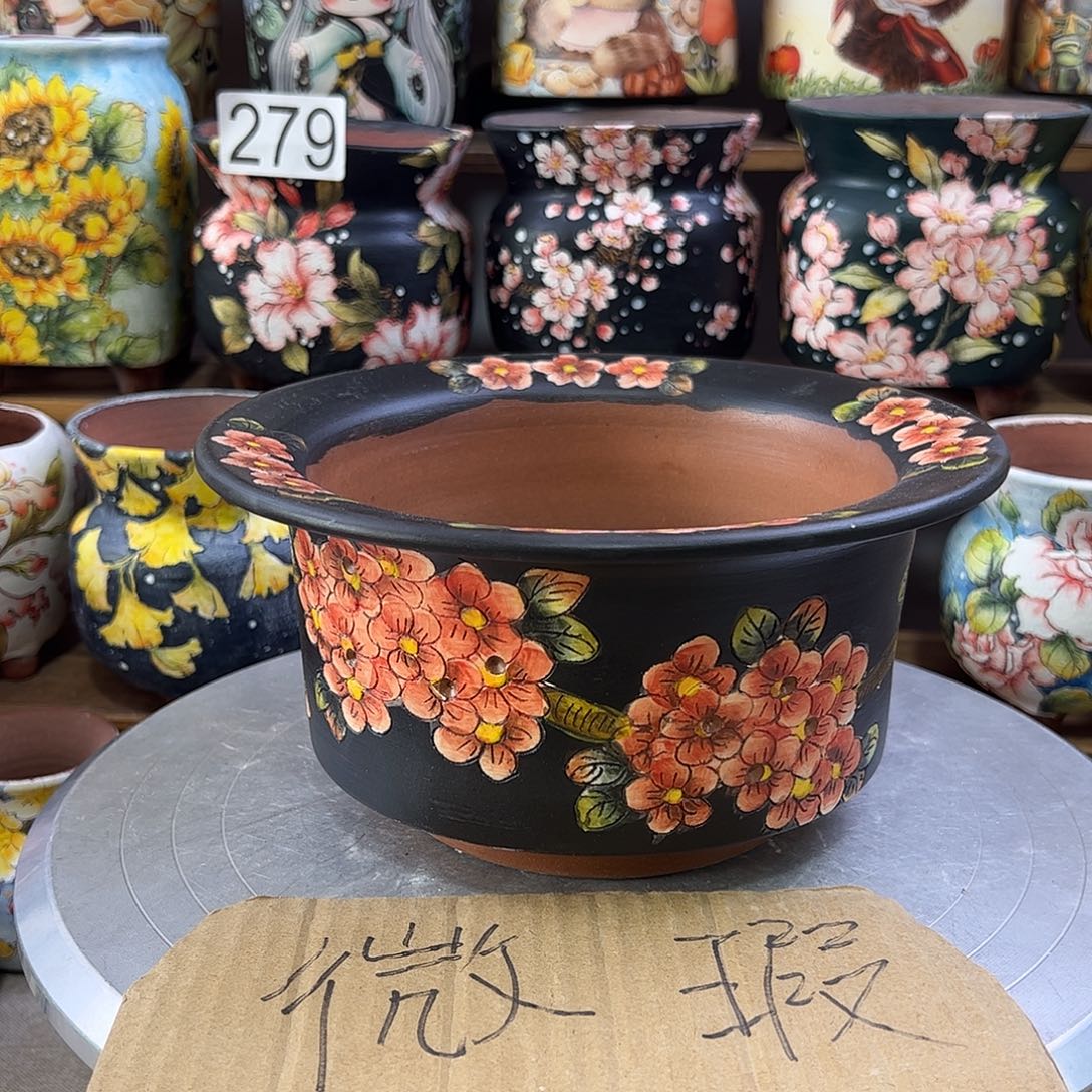 景德镇炫彩手绘口15高10.5
